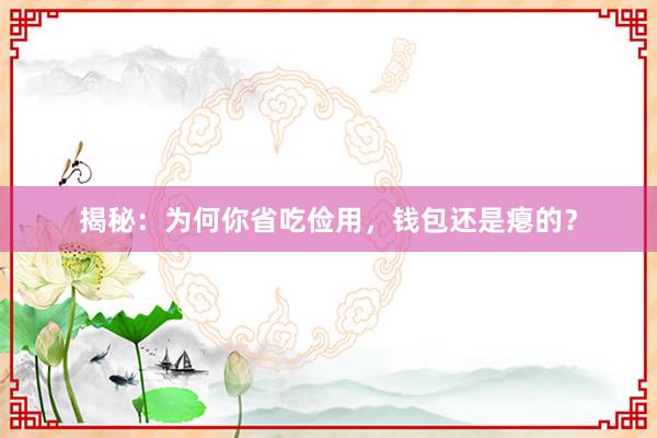 揭秘：为何你省吃俭用，钱包还是瘪的？