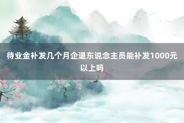 待业金补发几个月企退东说念主员能补发1000元以上吗