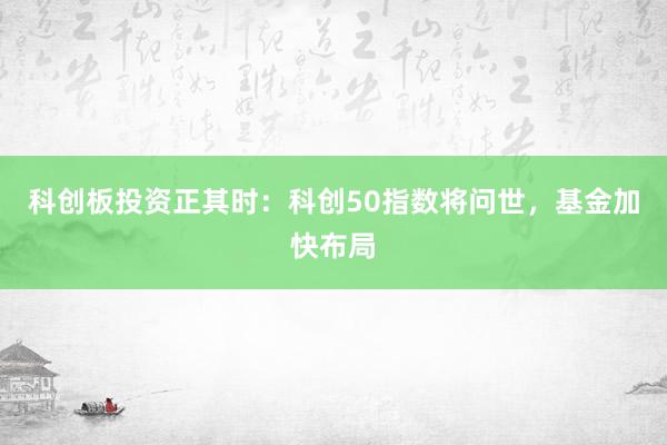 科创板投资正其时：科创50指数将问世，基金加快布局