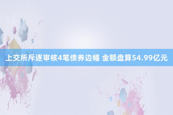 上交所斥逐审核4笔债券边幅 金额盘算54.99亿元