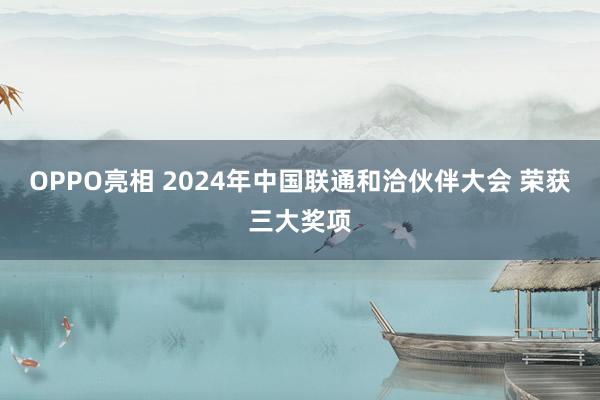 OPPO亮相 2024年中国联通和洽伙伴大会 荣获三大奖项