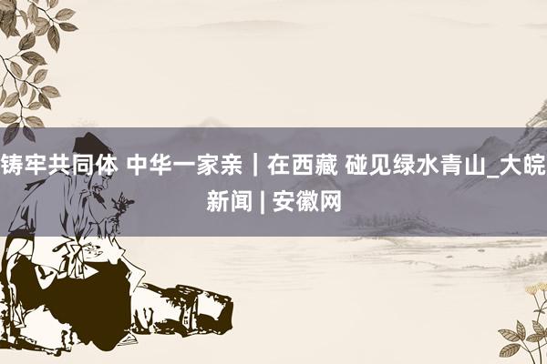 铸牢共同体 中华一家亲｜在西藏 碰见绿水青山_大皖新闻 | 安徽网