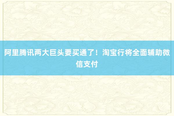 阿里腾讯两大巨头要买通了！淘宝行将全面辅助微信支付